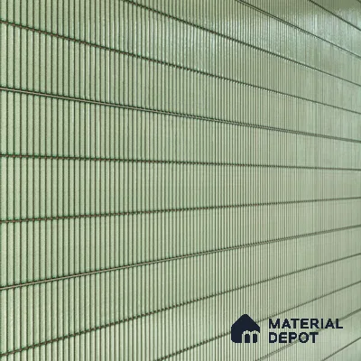 Faux Subway Wall Tile TL 04691 E Vertiline Kitkat Solara Olive Green 2 ft x 1 ft Ceramic Glossy Finish - 9 mm | Suitable For Kitchen, Bathroom Walls and Backsplashes | Please Expect a Slight Variation of Pattern