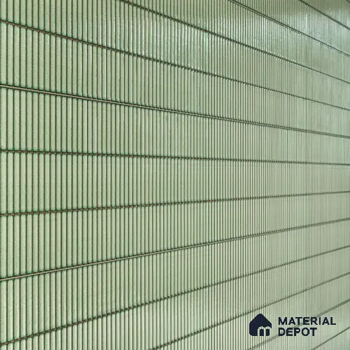 Faux Subway Wall Tile TL 04691 E Vertiline Kitkat Solara Olive Green 2 ft x 1 ft Ceramic Glossy Finish - 9 mm | Suitable For Kitchen, Bathroom Walls and Backsplashes | Please Expect a Slight Variation of Pattern