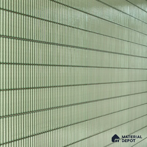 Faux Subway Wall Tile TL 04691 E Vertiline Kitkat Solara Olive Green 2 ft x 1 ft Ceramic Glossy Finish - 9 mm | Suitable For Kitchen, Bathroom Walls and Backsplashes | Please Expect a Slight Variation of Pattern