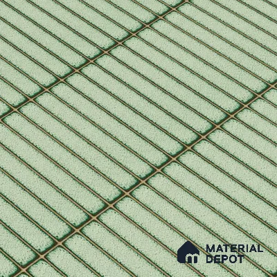 Faux Subway Wall Tile TL 04691 E Vertiline Kitkat Solara Olive Green 2 ft x 1 ft Ceramic Glossy Finish - 9 mm | Suitable For Kitchen, Bathroom Walls and Backsplashes | Please Expect a Slight Variation of Pattern