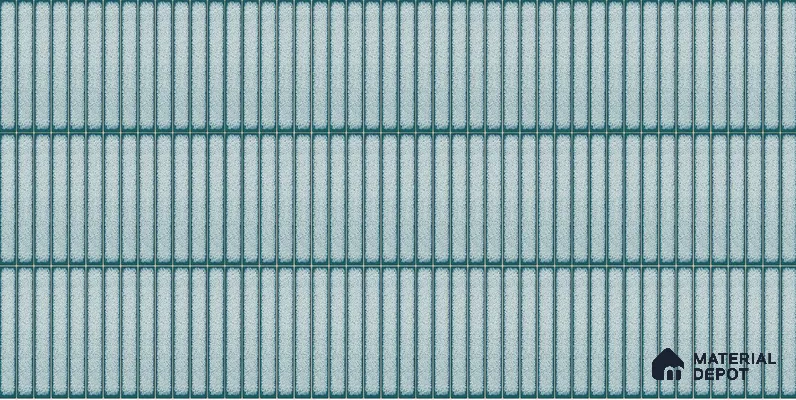 Faux Subway Wall Tile TL 04691 F Vertiline Kitkat Solara Bright Blue 2 ft x 1 ft Ceramic Glossy Finish - 9 mm | Suitable For Kitchen, Bathroom Walls and Backsplashes | Please Expect a Slight Variation of Pattern