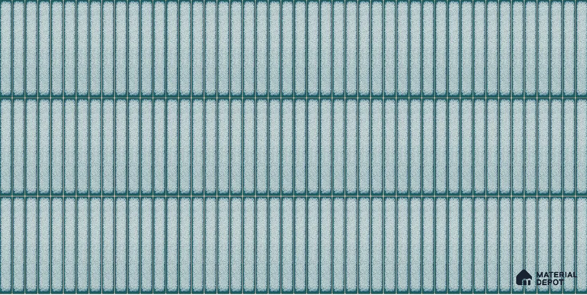 Faux Subway Wall Tile TL 04691 F Vertiline Kitkat Solara Bright Blue 2 ft x 1 ft Ceramic Glossy Finish - 9 mm | Suitable For Kitchen, Bathroom Walls and Backsplashes | Please Expect a Slight Variation of Pattern
