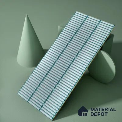 Faux Subway Wall Tile TL 04691 F Vertiline Kitkat Solara Bright Blue 2 ft x 1 ft Ceramic Glossy Finish - 9 mm | Suitable For Kitchen, Bathroom Walls and Backsplashes | Please Expect a Slight Variation of Pattern