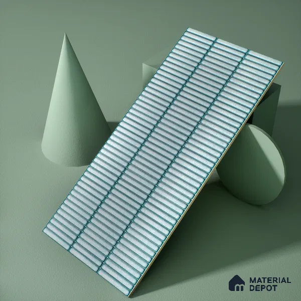 Faux Subway Wall Tile TL 04691 F Vertiline Kitkat Solara Bright Blue 2 ft x 1 ft Ceramic Glossy Finish - 9 mm | Suitable For Kitchen, Bathroom Walls and Backsplashes | Please Expect a Slight Variation of Pattern