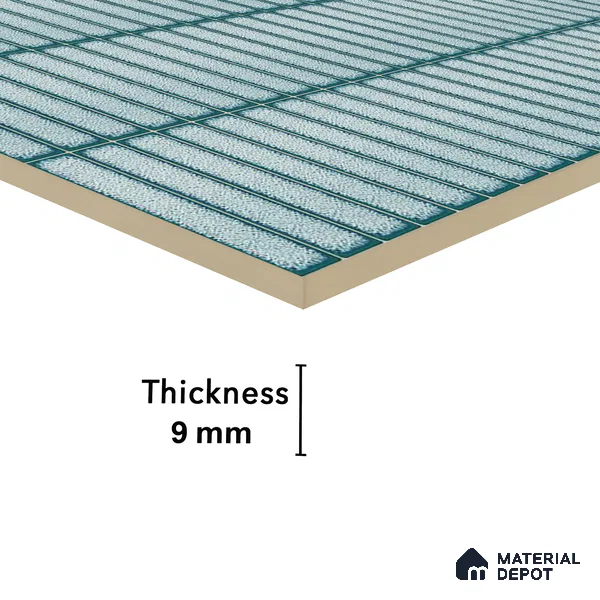 Faux Subway Wall Tile TL 04691 F Vertiline Kitkat Solara Bright Blue 2 ft x 1 ft Ceramic Glossy Finish - 9 mm | Suitable For Kitchen, Bathroom Walls and Backsplashes | Please Expect a Slight Variation of Pattern