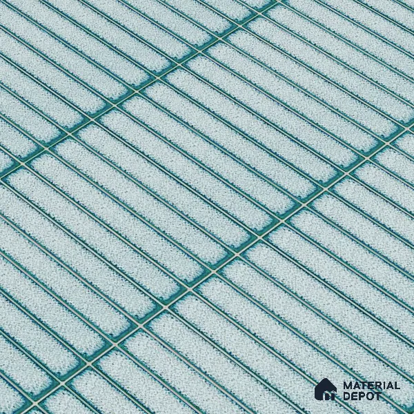 Faux Subway Wall Tile TL 04691 F Vertiline Kitkat Solara Bright Blue 2 ft x 1 ft Ceramic Glossy Finish - 9 mm | Suitable For Kitchen, Bathroom Walls and Backsplashes | Please Expect a Slight Variation of Pattern