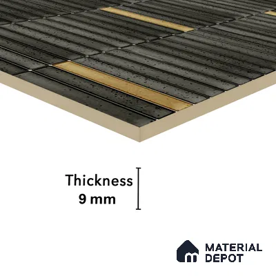 Faux Subway Wall Tile TL 04691 Vertiline Kitkat Solara Space Mixed Black 2 ft x 1 ft Ceramic Glossy Finish - 9 mm | Suitable For Kitchen, Bathroom Walls and Backsplashes | Please Expect a Slight Variation of Pattern