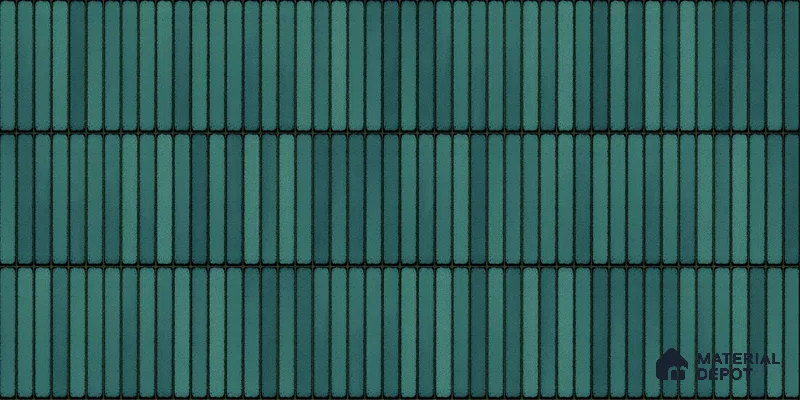 Faux Subway Wall Tile TL 04691 G Vertiline Kitkat Solara Turquoise Blue 2 ft x 1 ft Ceramic Glossy Finish - 9 mm | Suitable For Kitchen, Bathroom Walls and Backsplashes | Please Expect a Slight Variation of Pattern (Sample)