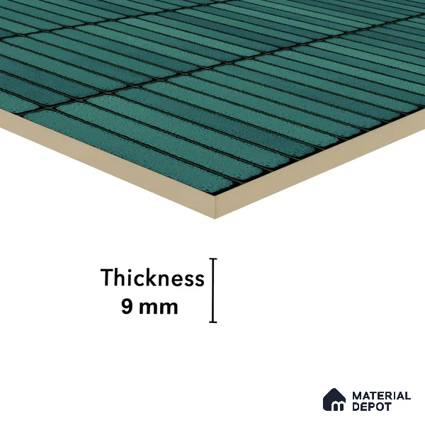 Faux Subway Wall Tile TL 04691 G Vertiline Kitkat Solara Turquoise Blue 2 ft x 1 ft Ceramic Glossy Finish - 9 mm | Suitable For Kitchen, Bathroom Walls and Backsplashes | Please Expect a Slight Variation of Pattern (Sample)