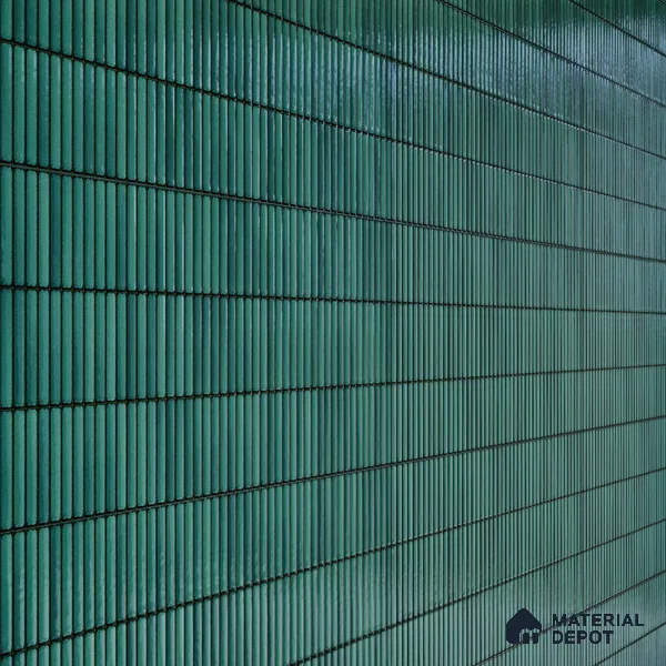 Faux Subway Wall Tile TL 04691 G Vertiline Kitkat Solara Turquoise Blue 2 ft x 1 ft Ceramic Glossy Finish - 9 mm | Suitable For Kitchen, Bathroom Walls and Backsplashes | Please Expect a Slight Variation of Pattern (Sample)