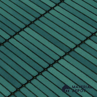 Faux Subway Wall Tile TL 04691 G Vertiline Kitkat Solara Turquoise Blue 2 ft x 1 ft Ceramic Glossy Finish - 9 mm | Suitable For Kitchen, Bathroom Walls and Backsplashes | Please Expect a Slight Variation of Pattern (Sample)