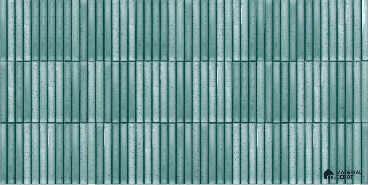 Faux Subway Wall Tile TL 04691 H Vertiline Kitkat Solara Pearl Green 2 ft x 1 ft Ceramic Glossy Finish - 9 mm | Suitable For Kitchen, Bathroom Walls and Backsplashes | Please Expect a Slight Variation of Pattern