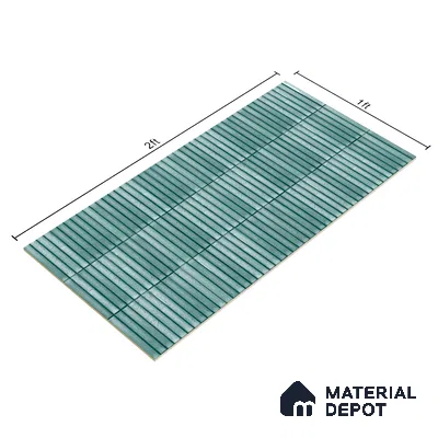 Faux Subway Wall Tile TL 04691 H Vertiline Kitkat Solara Pearl Green 2 ft x 1 ft Ceramic Glossy Finish - 9 mm | Suitable For Kitchen, Bathroom Walls and Backsplashes | Please Expect a Slight Variation of Pattern
