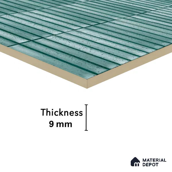 Faux Subway Wall Tile TL 04691 H Vertiline Kitkat Solara Pearl Green 2 ft x 1 ft Ceramic Glossy Finish - 9 mm | Suitable For Kitchen, Bathroom Walls and Backsplashes | Please Expect a Slight Variation of Pattern