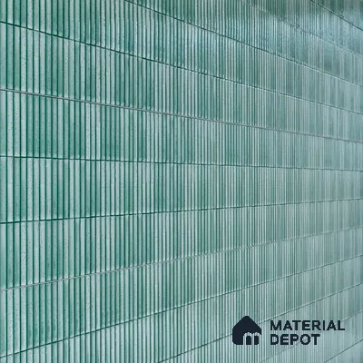 Faux Subway Wall Tile TL 04691 H Vertiline Kitkat Solara Pearl Green 2 ft x 1 ft Ceramic Glossy Finish - 9 mm | Suitable For Kitchen, Bathroom Walls and Backsplashes | Please Expect a Slight Variation of Pattern