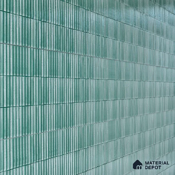 Faux Subway Wall Tile TL 04691 H Vertiline Kitkat Solara Pearl Green 2 ft x 1 ft Ceramic Glossy Finish - 9 mm | Suitable For Kitchen, Bathroom Walls and Backsplashes | Please Expect a Slight Variation of Pattern