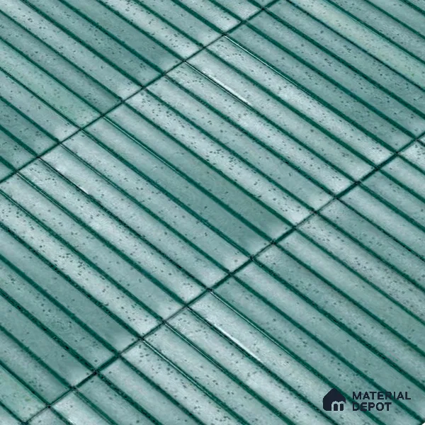 Faux Subway Wall Tile TL 04691 H Vertiline Kitkat Solara Pearl Green 2 ft x 1 ft Ceramic Glossy Finish - 9 mm | Suitable For Kitchen, Bathroom Walls and Backsplashes | Please Expect a Slight Variation of Pattern