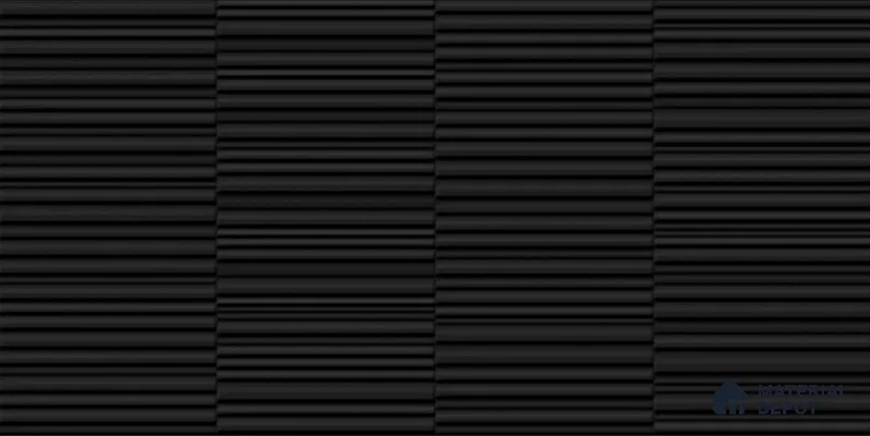 Faux Subway Wall Tile TL 04691 I Vertiline Kitkat Solara Black Overcast 2 ft x 1 ft Ceramic Matte Finish - 9 mm | Suitable For Kitchen, Bathroom Walls and Backsplashes | Please Expect a Slight Variation of Pattern (Sample)