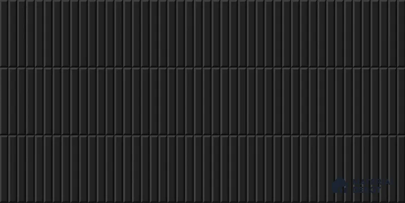 Faux Subway Wall Tile TL 04691 J Vertiline Kitkat Solara Space Black 2 ft x 1 ft Ceramic Matte Finish - 9 mm | Suitable For Kitchen, Bathroom Walls and Backsplashes | Please Expect a Slight Variation of Pattern (Sample)