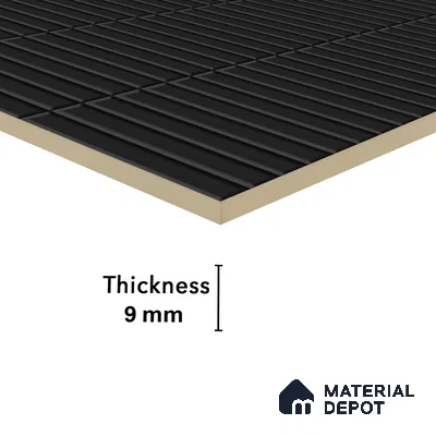 Faux Subway Wall Tile TL 04691 J Vertiline Kitkat Solara Space Black 2 ft x 1 ft Ceramic Matte Finish - 9 mm | Suitable For Kitchen, Bathroom Walls and Backsplashes | Please Expect a Slight Variation of Pattern (Sample)