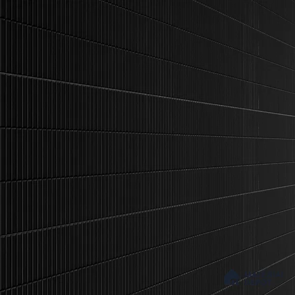 Faux Subway Wall Tile TL 04691 J Vertiline Kitkat Solara Space Black 2 ft x 1 ft Ceramic Matte Finish - 9 mm | Suitable For Kitchen, Bathroom Walls and Backsplashes | Please Expect a Slight Variation of Pattern (Sample)