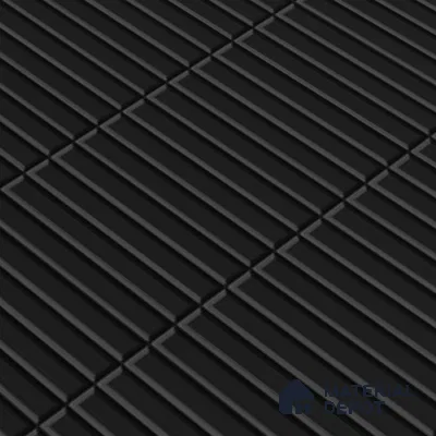 Faux Subway Wall Tile TL 04691 J Vertiline Kitkat Solara Space Black 2 ft x 1 ft Ceramic Matte Finish - 9 mm | Suitable For Kitchen, Bathroom Walls and Backsplashes | Please Expect a Slight Variation of Pattern (Sample)