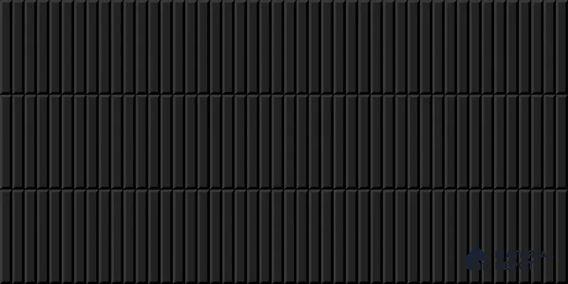 Faux Subway Wall Tile TL 04691 K Vertiline Kitkat Solara Slim Black 2 ft x 1 ft Ceramic Glossy Finish - 9 mm | Suitable For Kitchen, Bathroom Walls and Backsplashes | Please Expect a Slight Variation of Pattern