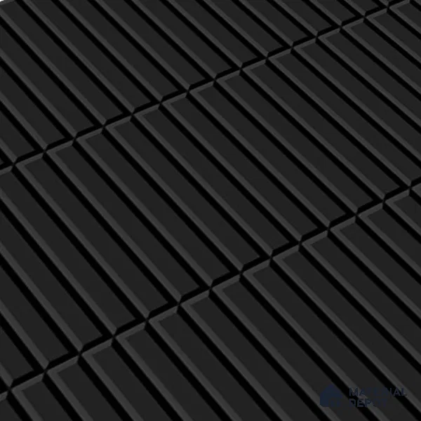 Faux Subway Wall Tile TL 04691 K Vertiline Kitkat Solara Slim Black 2 ft x 1 ft Ceramic Glossy Finish - 9 mm | Suitable For Kitchen, Bathroom Walls and Backsplashes | Please Expect a Slight Variation of Pattern