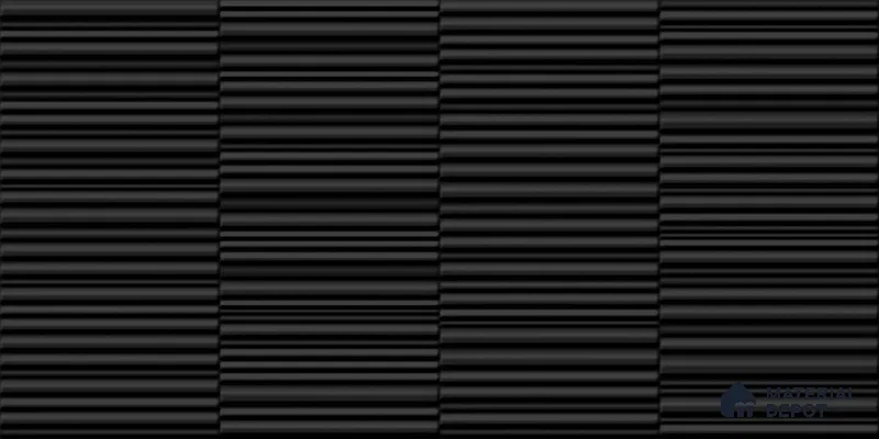 Faux Subway Wall Tile TL 04691 M Vertiline Kitkat Solara Onyx Noir 2 ft x 1 ft Ceramic Glossy Finish - 9 mm | Suitable For Kitchen, Bathroom Walls and Backsplashes | Please Expect a Slight Variation of Pattern
