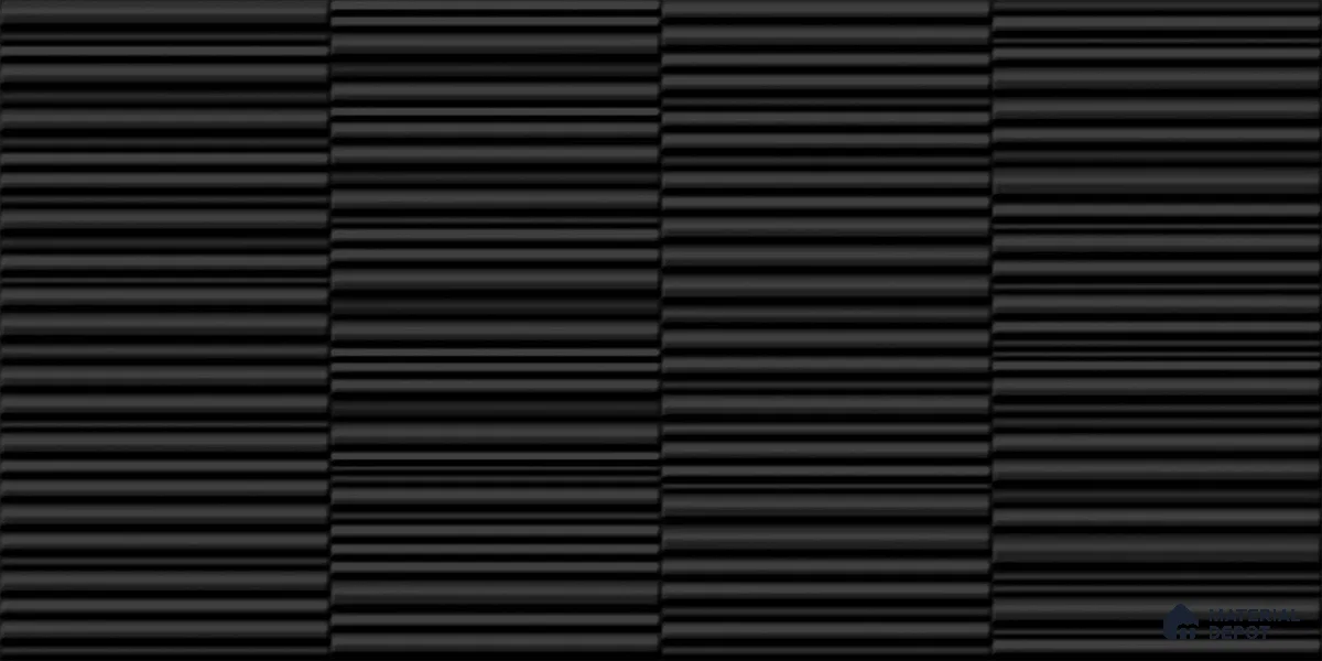 Faux Subway Wall Tile TL 04691 M Vertiline Kitkat Solara Onyx Noir 2 ft x 1 ft Ceramic Glossy Finish - 9 mm | Suitable For Kitchen, Bathroom Walls and Backsplashes | Please Expect a Slight Variation of Pattern
