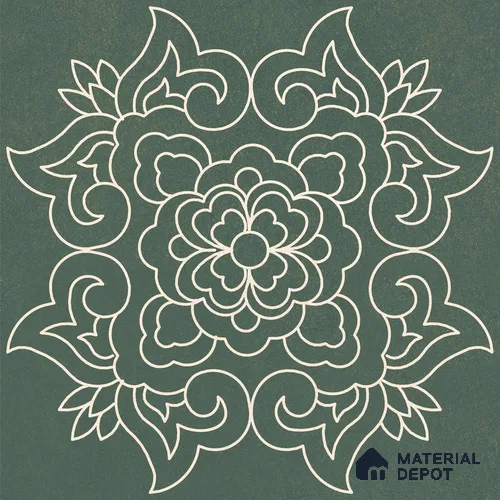 Moroccan Floor & Wall Tile TL 12771 Ottimo Green 1 ft x 1 ft Matte Finish Vitrified Tile - 9 mm | Suitable For Bathroom, Kitchen, Balcony | 2 mm Spacer is Mandatory