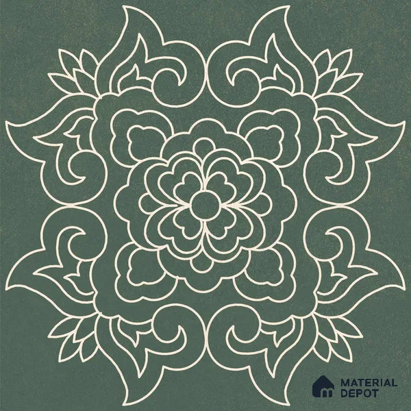 Moroccan Floor & Wall Tile TL 12771 Ottimo Green 1 ft x 1 ft Matte Finish Vitrified Tile - 9 mm | Suitable For Bathroom, Kitchen, Balcony | 2 mm Spacer is Mandatory