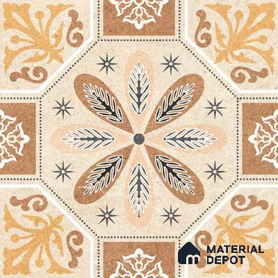 Moroccan Floor & Wall Tile TL 12767 Kanot 1 ft x 1 ft Carving Matte Finish Vitrified Tile - 9 mm | Suitable For Bathroom, Kitchen, Balcony | 2 mm Spacer is Mandatory