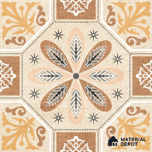 Moroccan Floor & Wall Tile TL 12767 Kanot 1 ft x 1 ft Carving Matte Finish Vitrified Tile - 9 mm | Suitable For Bathroom, Kitchen, Balcony | 2 mm Spacer is Mandatory