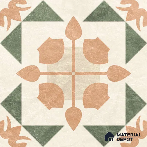 Moroccan Floor & Wall Tile TL 12761 Brindisi 1 ft x 1 ft Carving Matte Finish Vitrified Tile - 9 mm | Suitable For Bathroom, Kitchen, Balcony | 2 mm Spacer is Mandatory