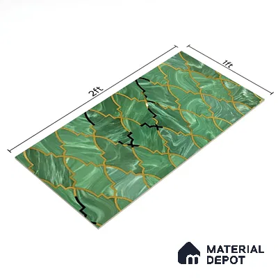 Glass Highligter Wall Tile TL 07330 Jade Trellis 2 ft x 1 ft Glossy Finish Ceramic Tile - 9 mm | Suitable For Bathroom, Kitchen Backsplashes