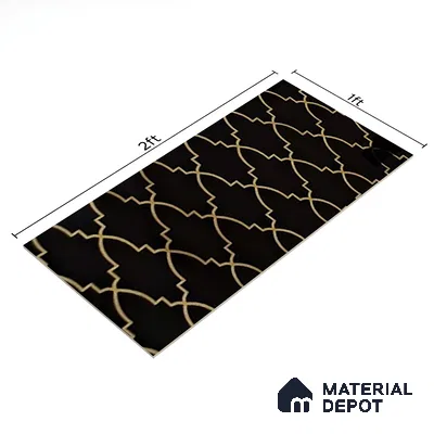 Glass Highligter Wall Tile TL 07338 Morocco Noir 2 ft x 1 ft Glossy Finish Ceramic Tile - 9 mm | Suitable For Bathroom, Kitchen Backsplashes