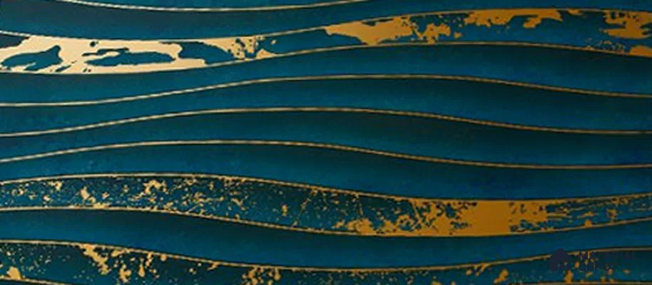 Glass 3D Highlighter Wall Tile TL 07345 Aqua Wave 2 ft x 1 ft Glossy Finish Ceramic Tile - 9 mm | Suitable For Kitchen, Bathroom & Accent/Feature Wall