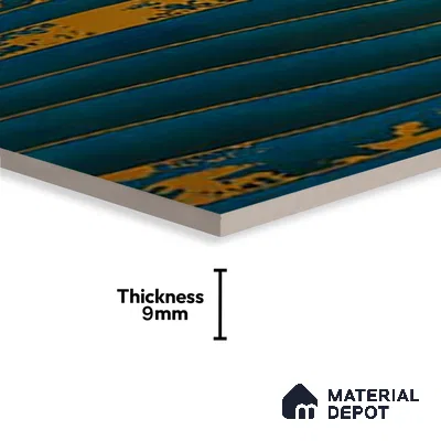 Glass 3D Highlighter Wall Tile TL 07345 Aqua Wave 2 ft x 1 ft Glossy Finish Ceramic Tile - 9 mm | Suitable For Kitchen, Bathroom & Accent/Feature Wall