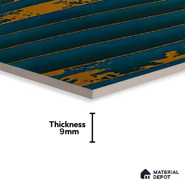Glass 3D Highlighter Wall Tile TL 07345 Aqua Wave 2 ft x 1 ft Glossy Finish Ceramic Tile - 9 mm | Suitable For Kitchen, Bathroom & Accent/Feature Wall