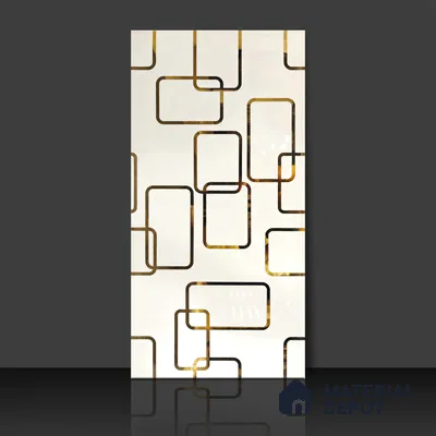 Glass Highlighter Wall Tile TL 07361 Ivory Frames 2 ft x 1 ft Glossy Finish Ceramic Tile - 9 mm | Suitable For Kitchen, Bathroom & Accent/Feature Wall