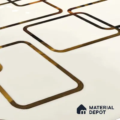 Glass Highlighter Wall Tile TL 07361 Ivory Frames 2 ft x 1 ft Glossy Finish Ceramic Tile - 9 mm | Suitable For Kitchen, Bathroom & Accent/Feature Wall