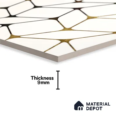 Glass Highligter Wall Tile TL 07337 Golden Mesh 2 ft x 1 ft Glossy Finish Ceramic Tile - 9 mm | Suitable For Bathroom, Kitchen Backsplashes