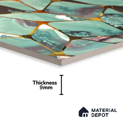 Glass Highligter Wall Tile TL 07333 Aqua Drift 2 ft x 1 ft Glossy Finish Ceramic Tile - 9 mm | Suitable For Bathroom, Kitchen Backsplashes