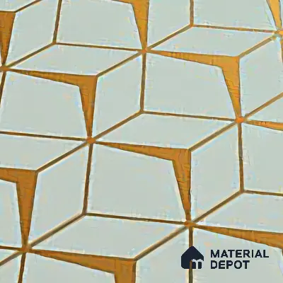Glass Highligter Wall Tile TL 07340 Golden Lattice 2 ft x 1 ft Glossy Finish Ceramic Tile - 9 mm | Suitable For Bathroom, Kitchen Backsplashes
