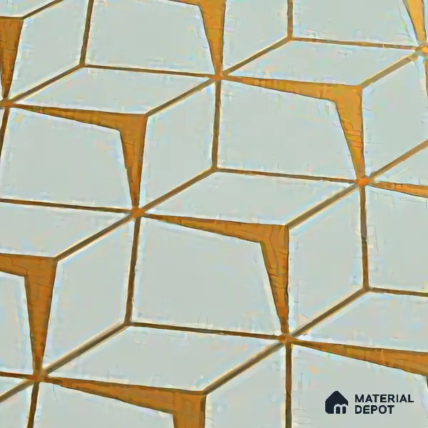 Glass Highligter Wall Tile TL 07340 Golden Lattice 2 ft x 1 ft Glossy Finish Ceramic Tile - 9 mm | Suitable For Bathroom, Kitchen Backsplashes