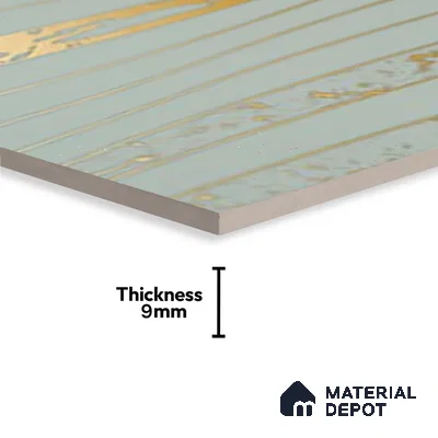 Glass 3D Highlighter Wall Tile TL 07343 Golden Current 2 ft x 1 ft Glossy Finish Ceramic Tile - 9 mm | Suitable For Kitchen, Bathroom & Accent/Feature Wall