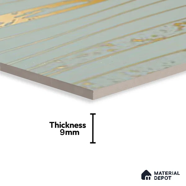 Glass 3D Highlighter Wall Tile TL 07343 Golden Current 2 ft x 1 ft Glossy Finish Ceramic Tile - 9 mm | Suitable For Kitchen, Bathroom & Accent/Feature Wall
