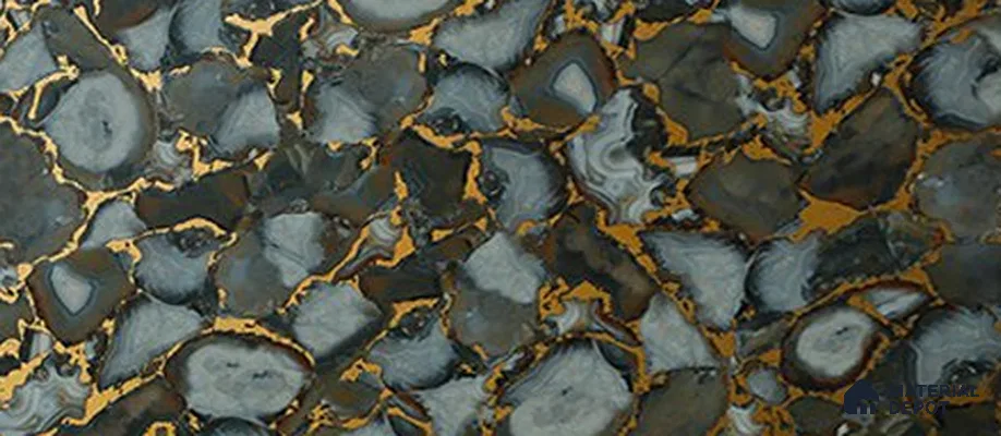 Glass Highlighter Wall Tile TL 07351 Smoky Agate 2 ft x 1 ft Glossy Finish Ceramic Tile - 9 mm | Suitable For Kitchen, Bathroom & Accent/Feature Wall