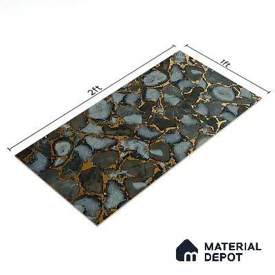 Glass Highlighter Wall Tile TL 07351 Smoky Agate 2 ft x 1 ft Glossy Finish Ceramic Tile - 9 mm | Suitable For Kitchen, Bathroom & Accent/Feature Wall
